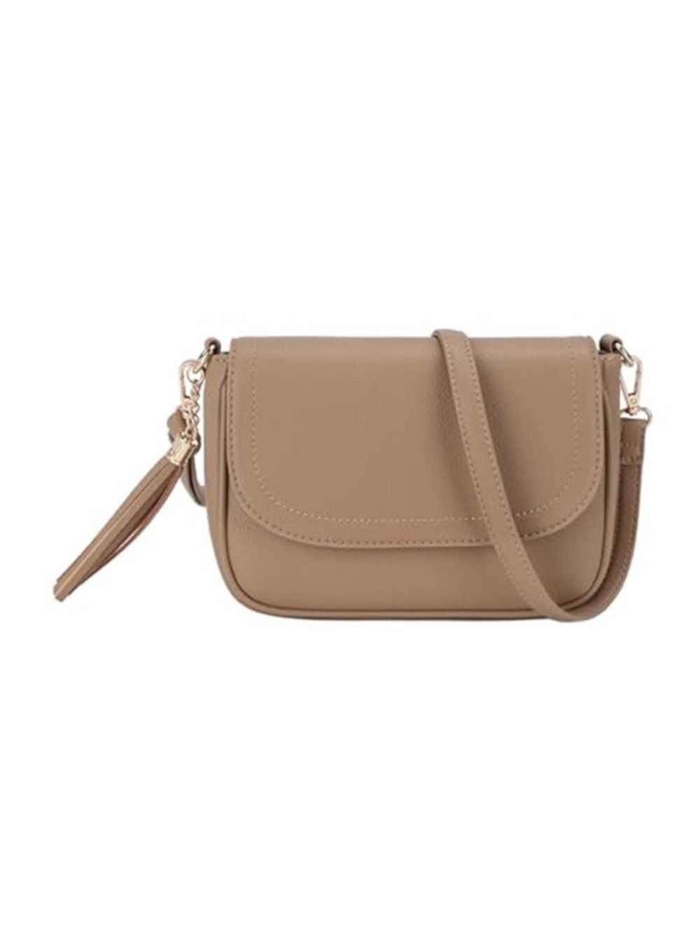 Women's Small Crossbody Bag Trendy Flap Saddle Purses with Tassel Vegan